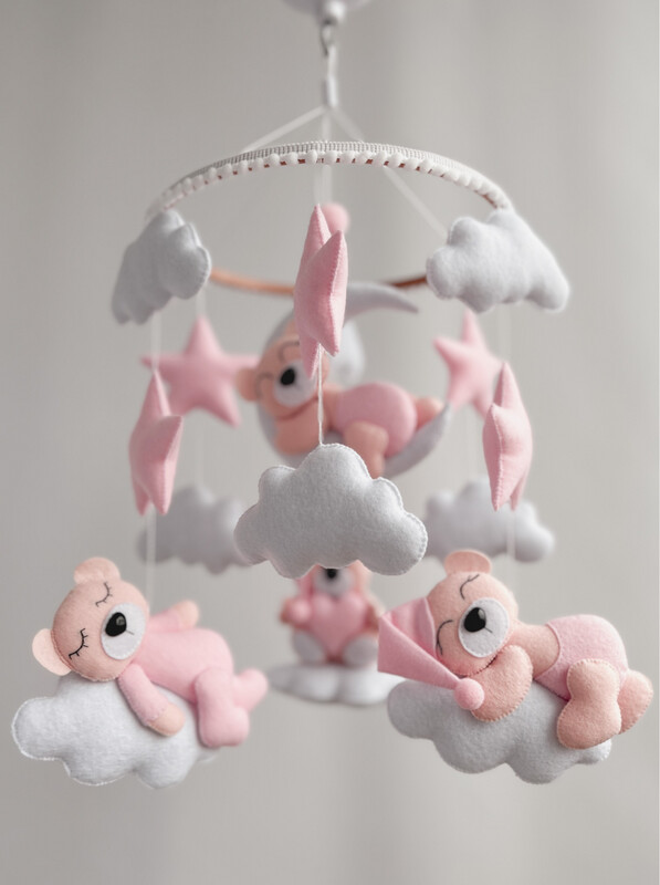 Set Giostrina Culla Orsetti Rosa