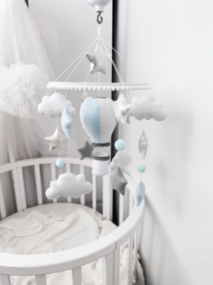 Set Giostrina Culla Mongolfiera Celeste 