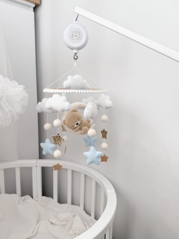 Set Giostrina Culla Orsetto Dreams Beige Celeste 
