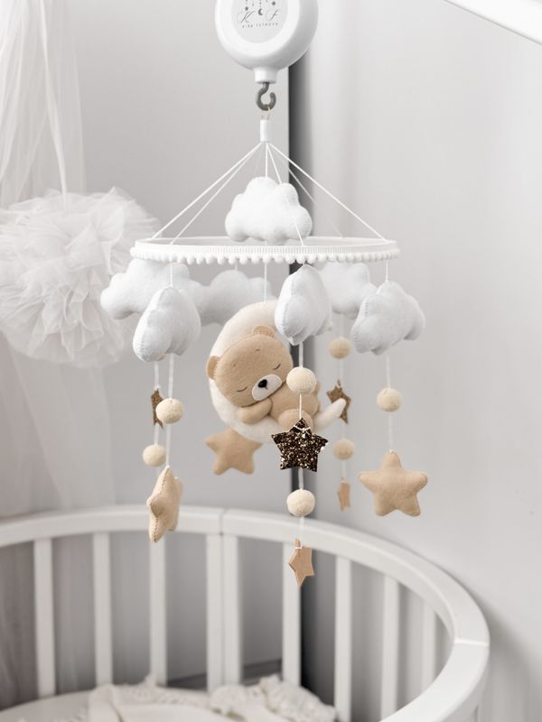 Set Giostrina Culla Orsetto Beige 