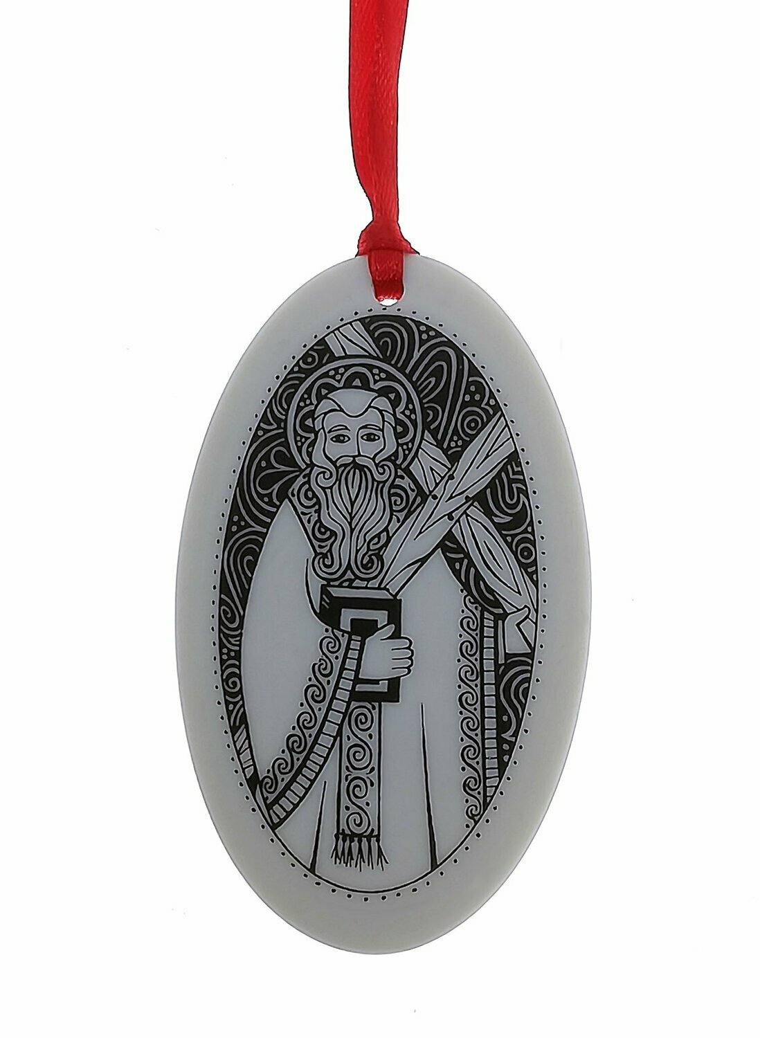 Saint Andrew the Apostle Oval Handmade Porcelain Christmas Ornament