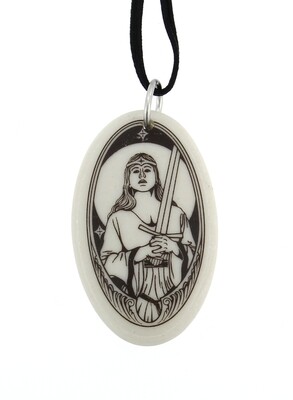 Lady of the Lake Oval Handmade Porcelain Pendant Lady of the Lake Oval Handmade Porcelain Pendant