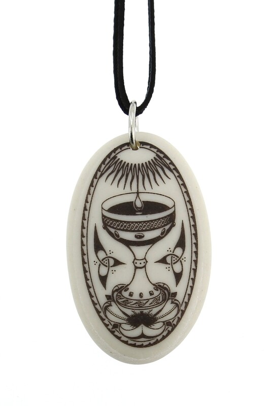 The Holy Grail Oval Handmade Porcelain Pendant The Holy Grail Oval Handmade Porcelain Pendant