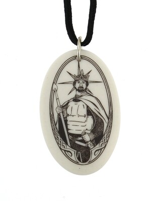 The King Arthur Oval Handmade Porcelain Pendant The King Arthur Oval Handmade Porcelain Pendant