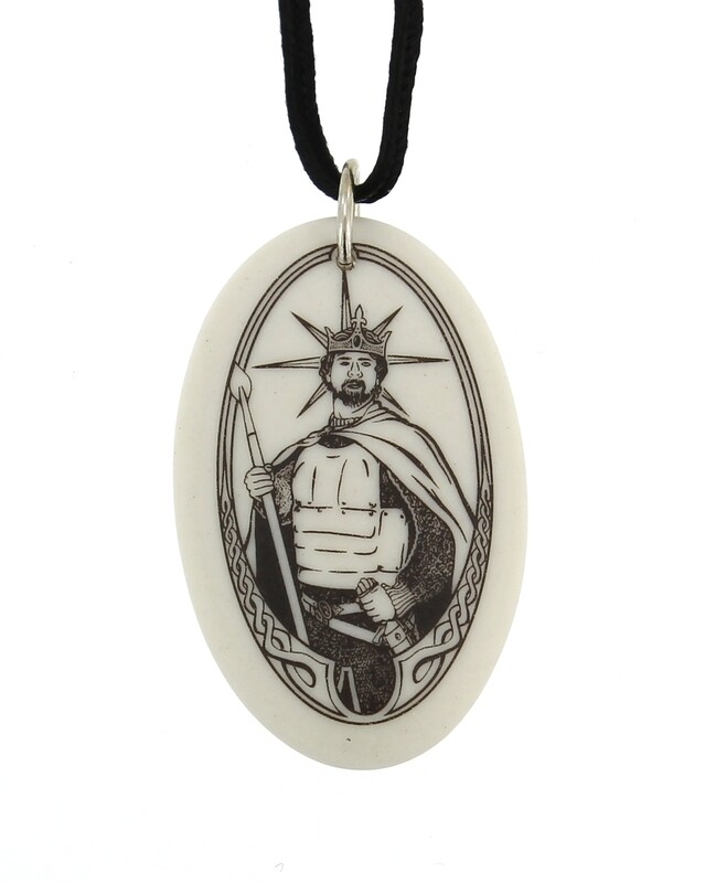 The King Arthur Oval Handmade Porcelain Pendant The King Arthur Oval Handmade Porcelain Pendant