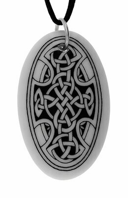 Celtic Cross Oval Handmade Porcelain Pendant