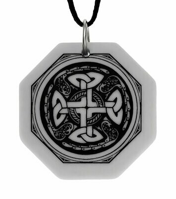 Celtic Cross Octagon Handmade Porcelain Pendant Celtic Cross Octagon Handmade Porcelain Pendant