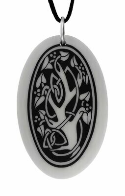 Celtic Sacred Tree of Life Oval Handmade Porcelain Pendant Celtic Sacred Tree of Life Oval Handmade Porcelain Pendant