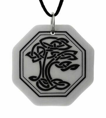 Celtic Sacred Tree of Life Octagon Handmade Porcelain Pendant Celtic Sacred Tree of Life Octagon Handmade Porcelain Pendant