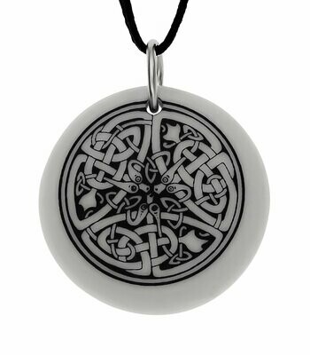 Celtic Serpent Round Handmade Porcelain Pendant Celtic Serpent Round Handmade Porcelain Pendant