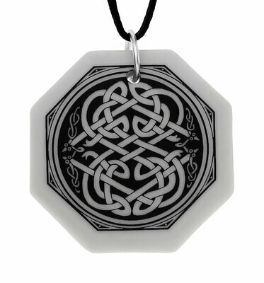 Celtic Serpent Octagon Handmade Porcelain Pendant Celtic Serpent Octagon Handmade Porcelain Pendant