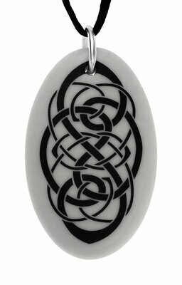 Celtic Knotwork Oval Handmade Porcelain Pendant Celtic Knotwork Oval Handmade Porcelain Pendant