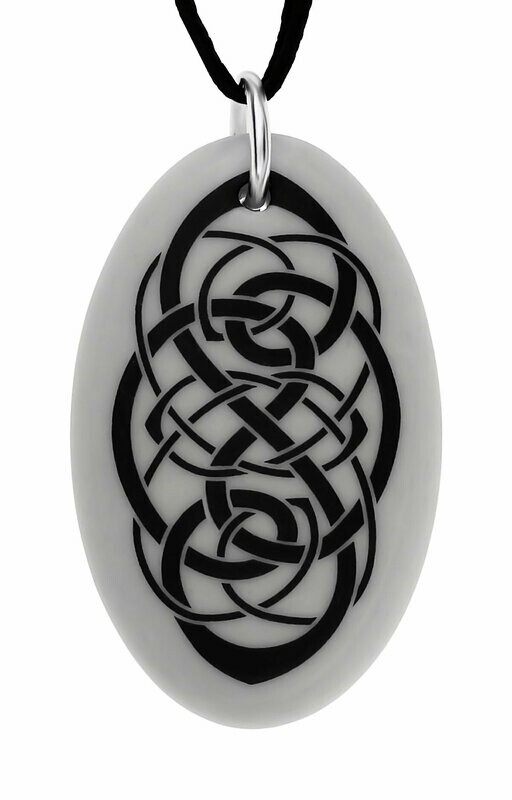 Celtic Knotwork Oval Handmade Porcelain Pendant Celtic Knotwork Oval Handmade Porcelain Pendant