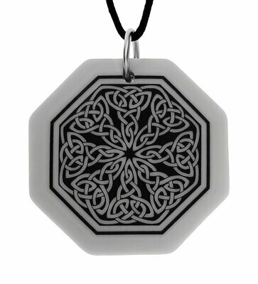 Celtic Knotwork Octagon Handmade Porcelain Pendant