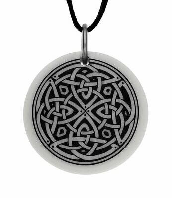 Celtic Knotwork Round Handmade Porcelain Pendant Celtic Knotwork Round Handmade Porcelain Pendant