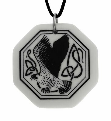 Celtic Kite Bird Octagon Handmade Porcelain Pendant Celtic Kite Bird Octagon Handmade Porcelain Pendant