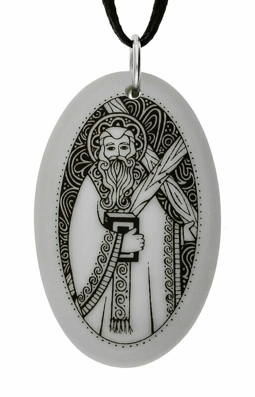 Saint Andrew the Apostle Oval Handmade Porcelain Pendant Saint Andrew the Apostle Oval Handmade Porcelain Pendant