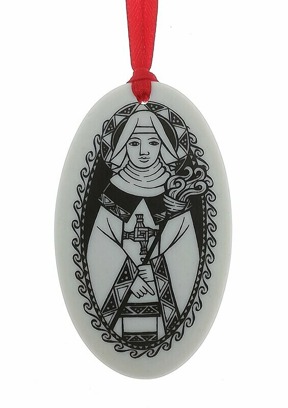 Saint Brigid Oval Handmade Porcelain Christmas Ornament Saint Brigid Oval Handmade Porcelain Christmas Ornament