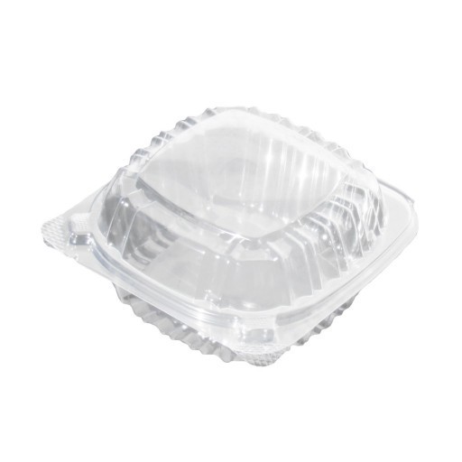 OC-57 - CLEAR 6&quot; HINGED LIP PLASTIC CONTAINER (6&quot;X6&quot;X3&quot;) QTY500