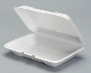 OC205 LARGE ALL PURPOSE HINGED LID FOAM CONTAINER ONE COMPARTMENT (9.25&quot;X6.375&quot;X3&quot;) 2X100CT/CASE