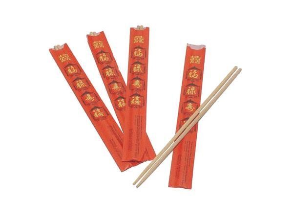 DISPOSABLE CHINESE BAMBOO CHOPSTICKS, 8.75&quot;  INDIVIDUALLY WRAPPED (RED PACK) QTY 600