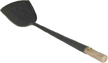 LARGE BLACK STEEL CHINESE COOKING TURNER
