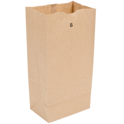 8# PAPER GROCERY BAG (6.12&quot;X3.93&quot;X12.37&quot;) QTY 400