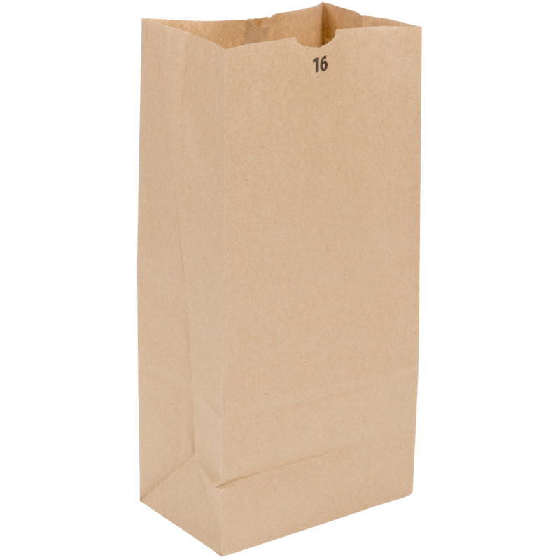 16# PAPER GROCERY BAG (7.75X4.81"X16") - QTY 500​