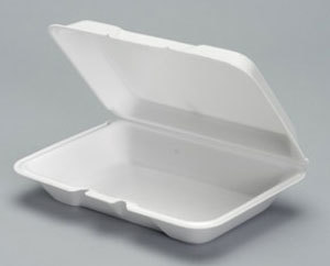 OC206 LARGE ALL PURPOSE HINGED LID FOAM CONTAINER ONE COMPARTMENT (9.25&quot;X6.5&quot;X2.6&quot;) 2X100CT/CASE