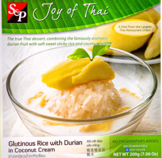 S&amp;P - GLUTINOUS RICE WITH DURIAN IN COCONUT CREAM 12 X 7.06OZ/CASE