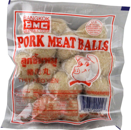 BANGKOK BMC FRESH PORK BALL 20 X 10OZ/CASE​