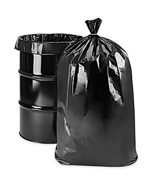 BLACK PLASTIC TRASH BAG 46 GAL (HEAVY DUTY) - QTY 28