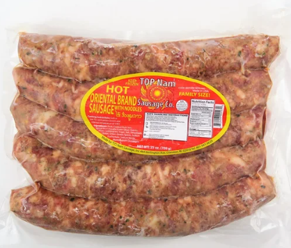 T.O NAM ORIENTAL BRAND SAUSAGE WITH NOODLES HOT 10X25OZ/CASE (#19607830)