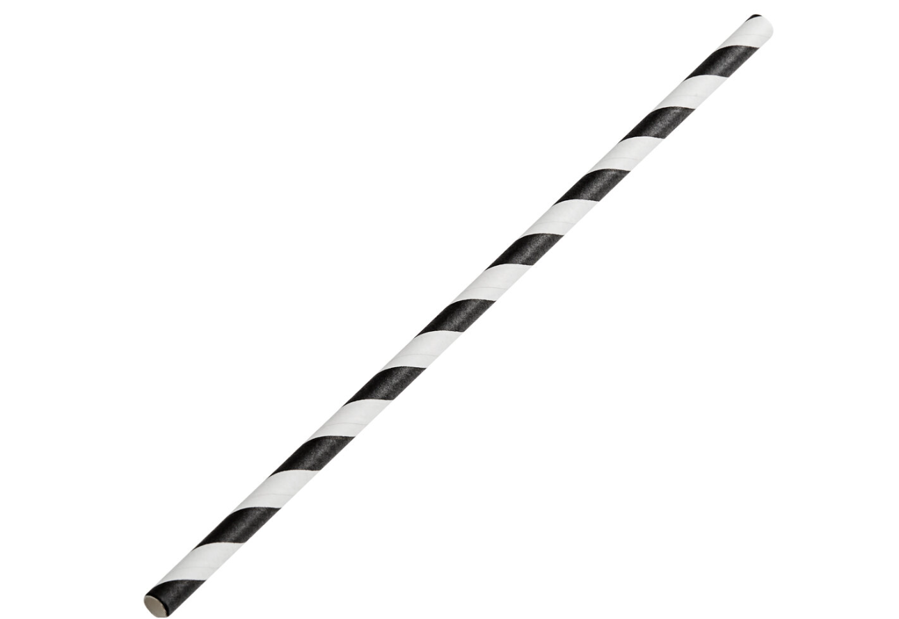 BOBA STRAW-PAPER STRAW GDZX12 /BLACK STRIPE -BIG