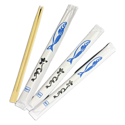 DISPOSABLE CHINESE BAMBOO CHOPSTICKS (WHITE) 9&quot; INDIVIDUALLY WRAPPED QTY-650