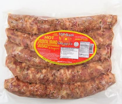 T.O NAM ORIENTAL BRAND SAUSAGE WITH NOODLES HOT 10X25OZ/CASE (#19607830)