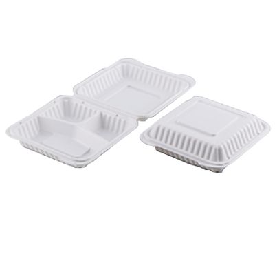 EP-73 DISPOSABLE PLASTIC LUNCH BOX WITH 3 COMPARTMENT (7.9"X7.9"X2.3") 150CT/CASE