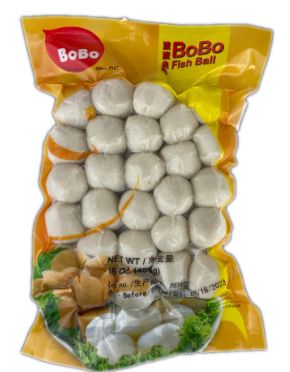 BOBO BRAND-PREMIUM WHITE FISH BALL ลูกชิ้นปลา  20 X 455G/CASE