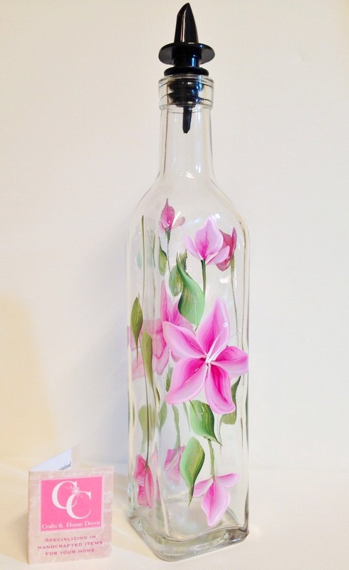 Hand Painted Everything Bottle - Pink Lily