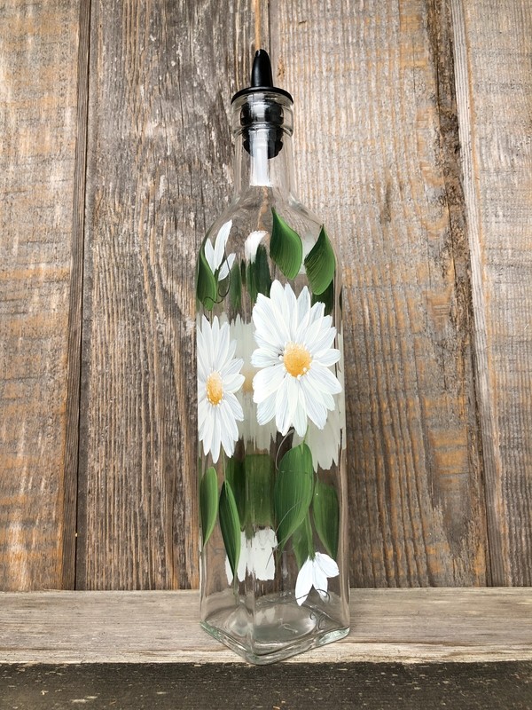 Hand Painted Everything Bottle - White Daisy