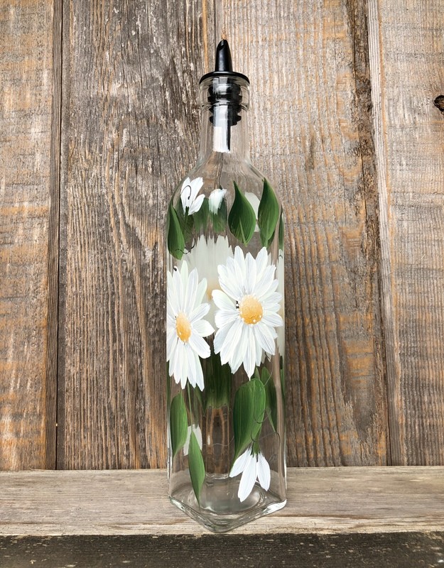Hand Painted Everything Bottle - White Daisy