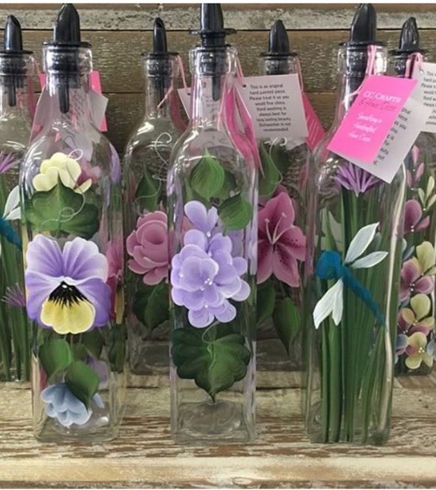 Hand Painted Everything Bottle - Pink Lily