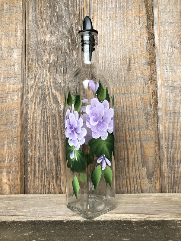 Hand Painted Everything Bottle - Purple Hydrangea