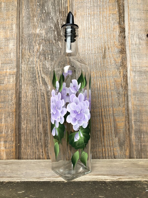 Hand Painted Everything Bottle - Purple Hydrangea