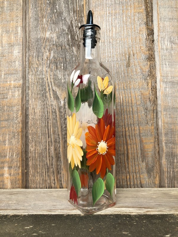 Hand Painted Everything Bottle - Gerber Daisies