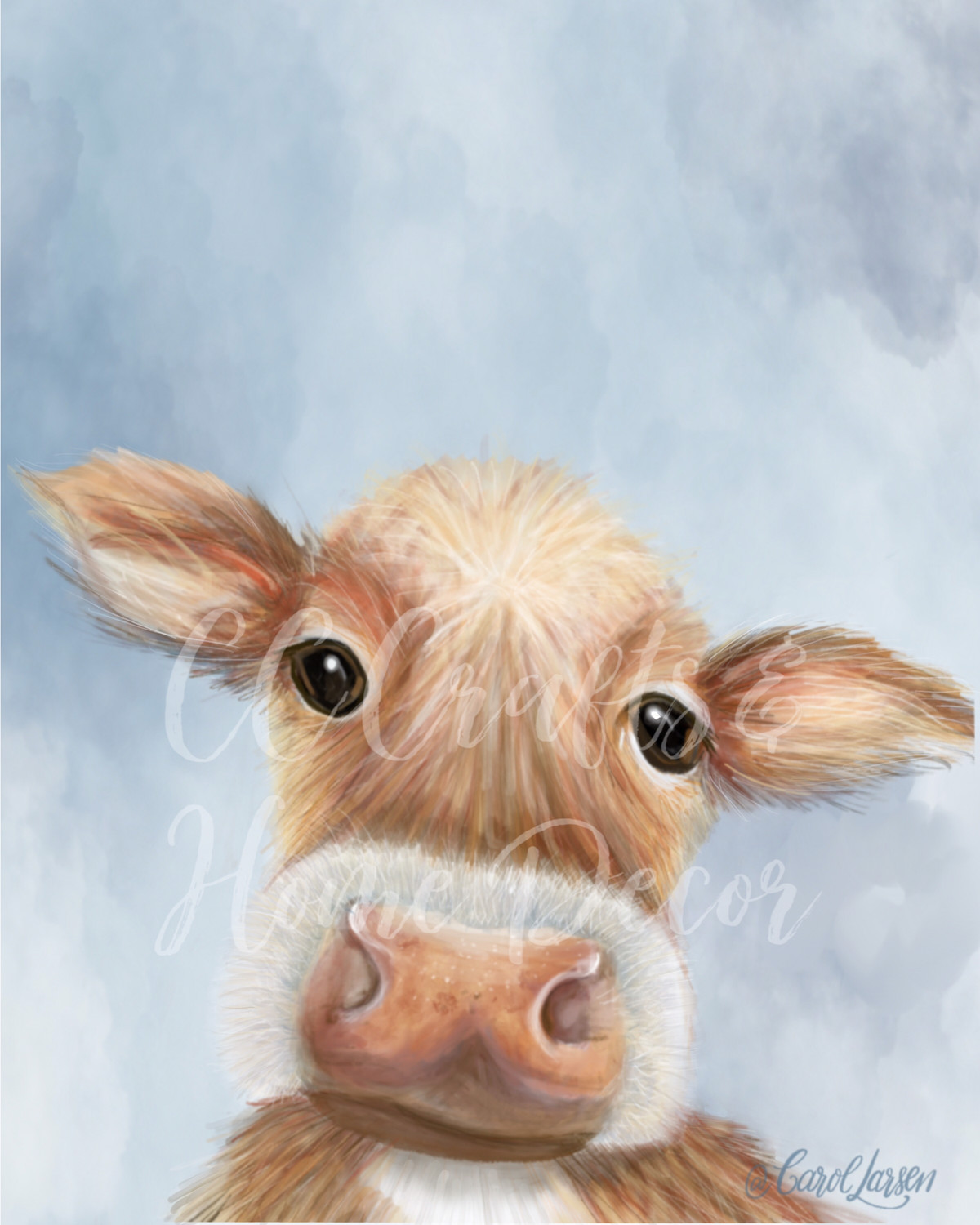 Farmhouse Brown Cow Art Print