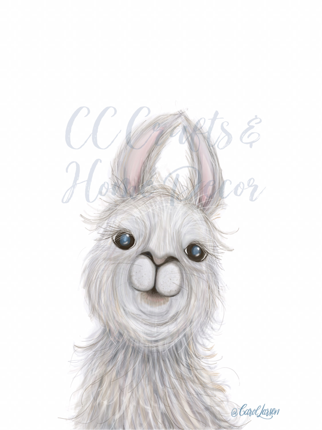 Llama Woodland Animal Art Print