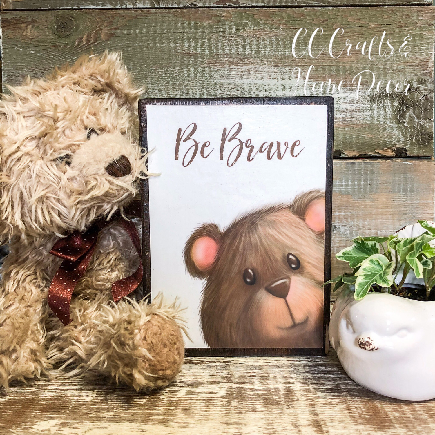 Be Brave Bear Shelf Sitter