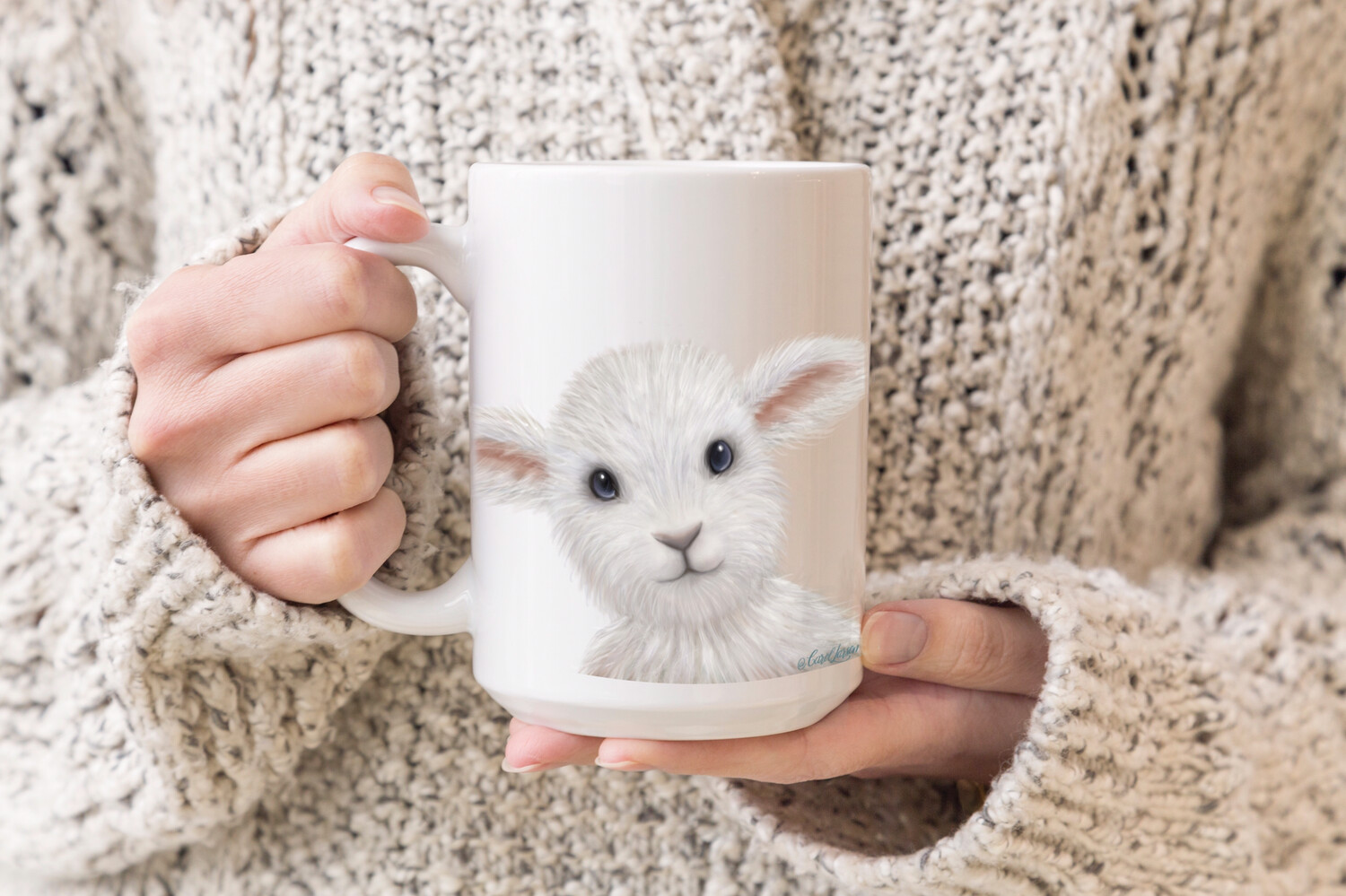 Lamb - Happy as a Lamb Ceramic Mug 11oz an 15oz sizes
