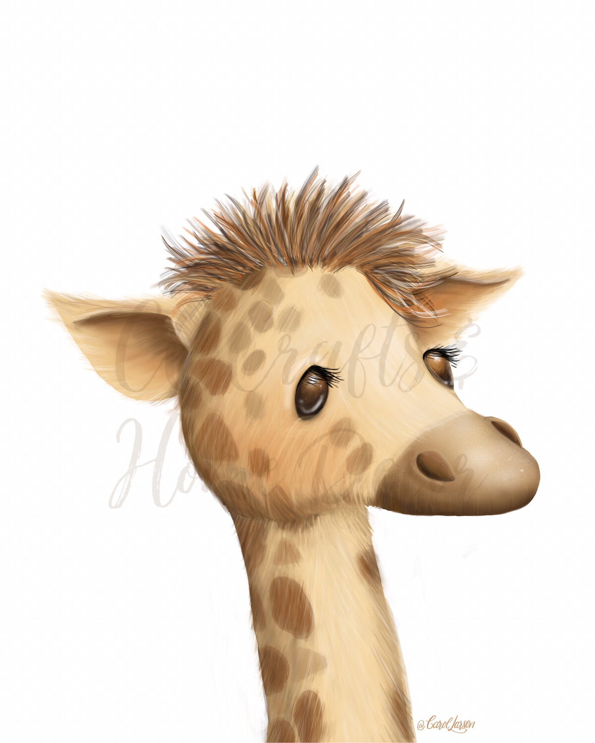 Giraffe Safari Art Print